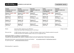 SCHEDULE JANUARY 2015 Monday Semiramis