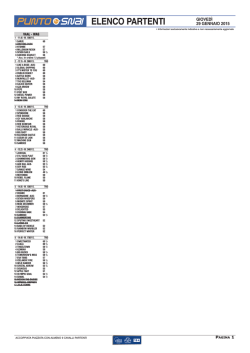 ELENCO PARTENTI - Punto Snai Tortona