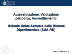 SCHEDA SUA-RD - Universit&agrave; degli Studi di Firenze