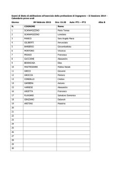 Calendario prove orali - Dipartimento di Ingegneria Civile