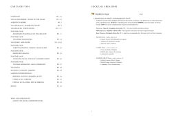 CARTA DEI VINI COCKTAIL CREAZIONI