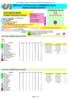 Comunicato 18 del 26/01/2015