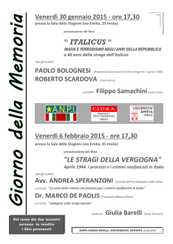 " ITALICUS " "LE STRAGI DELLA VERGOGNA"