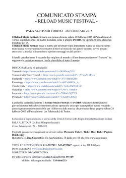 Comunicato Stampa Reload Music Festival 2015