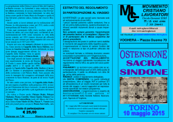 Volantino MCL 2-2015 sindone - Movimento Cristiano Lavoratori