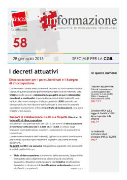 n&deg; 58 del 28 gennaio 2015