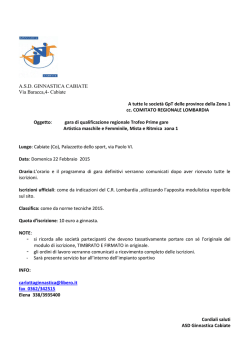 A.S.D. GINNASTICA CABIATE Via Baracca,4
