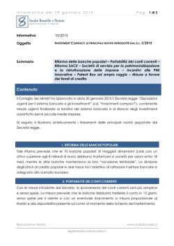 Circolare 10 2015 - Investment compact