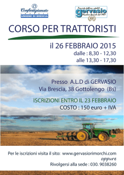 Locandina Corso per trattoristi