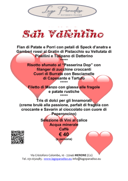 San Valentino - Ristorante Lago Paradiso
