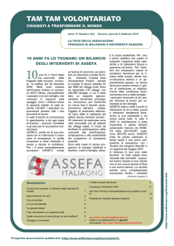"Tam Tam Volontariato" n. 383 del 05/02/2015