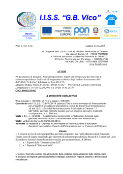 Bando assistenza spec. H 2014-`15