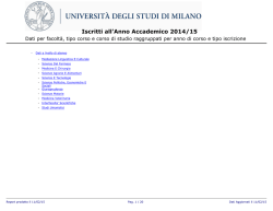 Iscritti all`Anno Accademico 2014/15