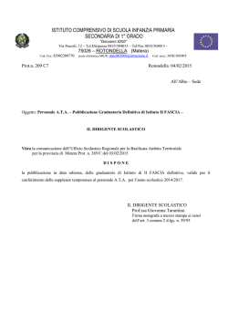 ISTITUTO COMPRENSIVO DI SCUOLA INFANZIA PRIMARIA