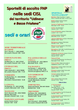 nelle sedi CISL sedi e orari