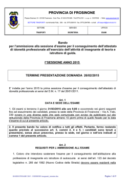 Bando di esame anno 2015