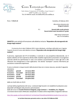 Comunicazione avvio corso di formazione