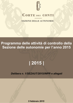 Sezione delle Autonomie - Delibera n. 1/2015/INPR