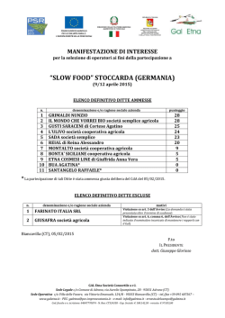 “SLOW FOOD” STOCCARDA (GERMANIA)