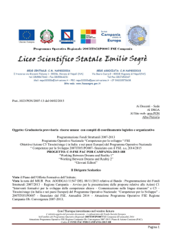 Con l`Europa investiamo nel vostro futuro Pagina 1 Prot..1023/PON