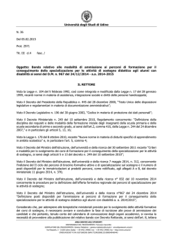 Bando - Universit&agrave; di Udine