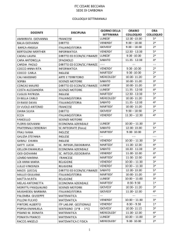 Colloqui settimanali sede di Carbonia