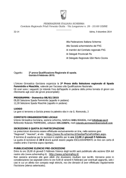 Gara selezione regionale Assoluti di Spada dell`8 febbraio