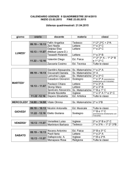 CALENDARIO UDIENZE II QUADRIMESTRE 2014/2015 INIZIO