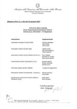 Elenco Rappresentanti Associazioni Genitori