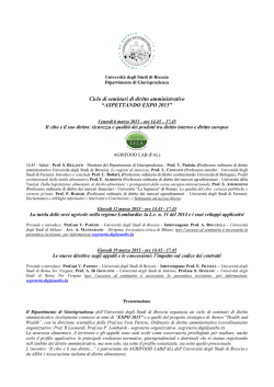 Programma - Universit&agrave; degli Studi di Brescia