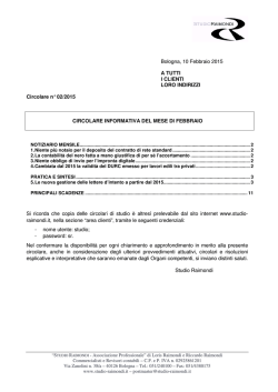 Circolare informativa febbraio 2015