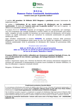 035-3535 Numero Unico Continuit&agrave; Assistenziale (ex Guardia medica)