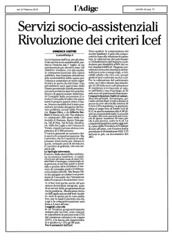 Servizi socio-assistenziali Rivoluzione dei criteri Icef