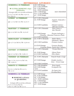 SETTIMANALE LITURGICO
