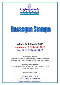 sabato 7 febbraio 2015 domenica 8 febbraio 2015