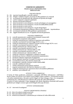 Polizia Locale e Protezione Civile - Risultati 2014