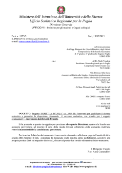Ministero dell - Ufficio Scolastico Regionale per la Puglia