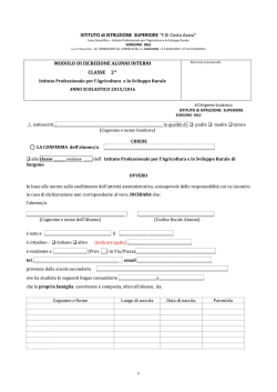 domanda di iscrizione classe 2^ IPSASR 2015
