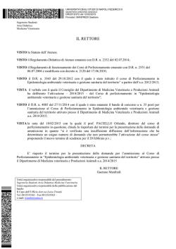IL RETTORE - Universit&agrave; degli Studi di Napoli Federico II