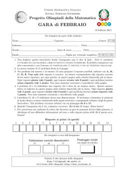 Febbraio2015 - Progetto Olimpiadi della Matematica
