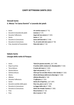 Scaletta canti Settimana Santa - PIEVE di SANTO STEFANO IN PANE