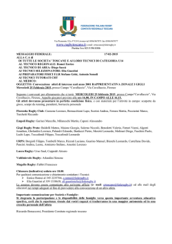 Convocazione Gigli - 25/02 Firenze Cavallaccio