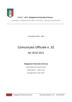C.U n. 32... - FIGC Delegazione Provinciale di Ferrara