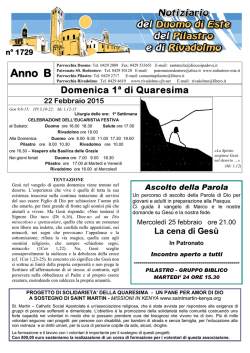 notiziario della settimana