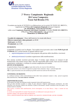 2° Prova Campionato Regionale Di Corsa