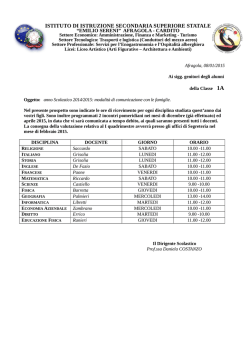 Orario ricevimento docenti - isissereni-afragola
