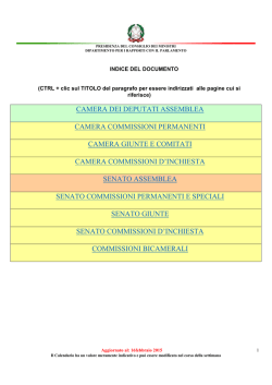 calendario lavori parlamentari