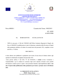 PUBBLICAZIONE GRADUATORIE provvisoria 3 FASCIA ATAdoc