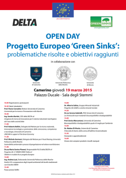Progetto Europeo `Green Sink` - Università degli Studi di Camerino