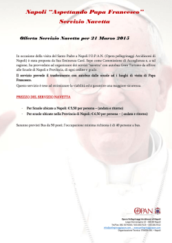 Itinerario 6 - Visita di Papa Francesco a Napoli 21 marzo 2015